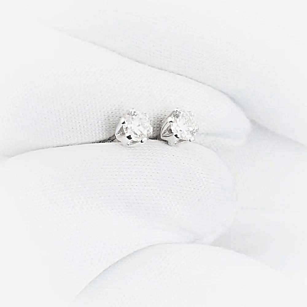 Серьги с бриллиантами из белого золота 585 пробы