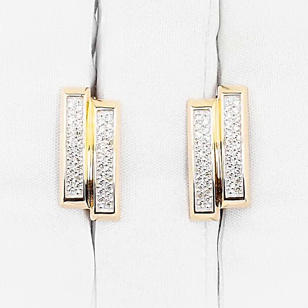 Серьги с бриллиантами из красного золота 585 пробы