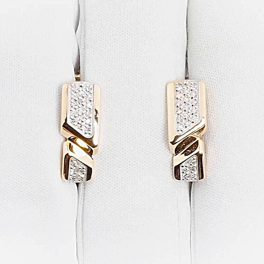 Серьги с бриллиантами из красного золота 585 пробы