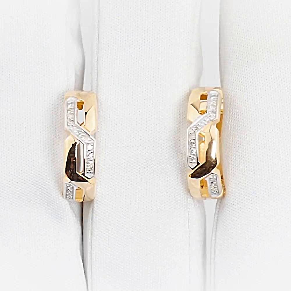 Серьги с бриллиантами из красного золота 585 пробы