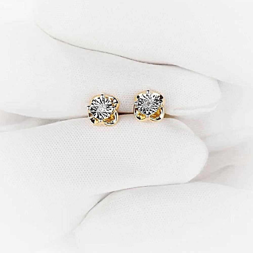 Серьги с бриллиантами из красного золота 585 пробы 1