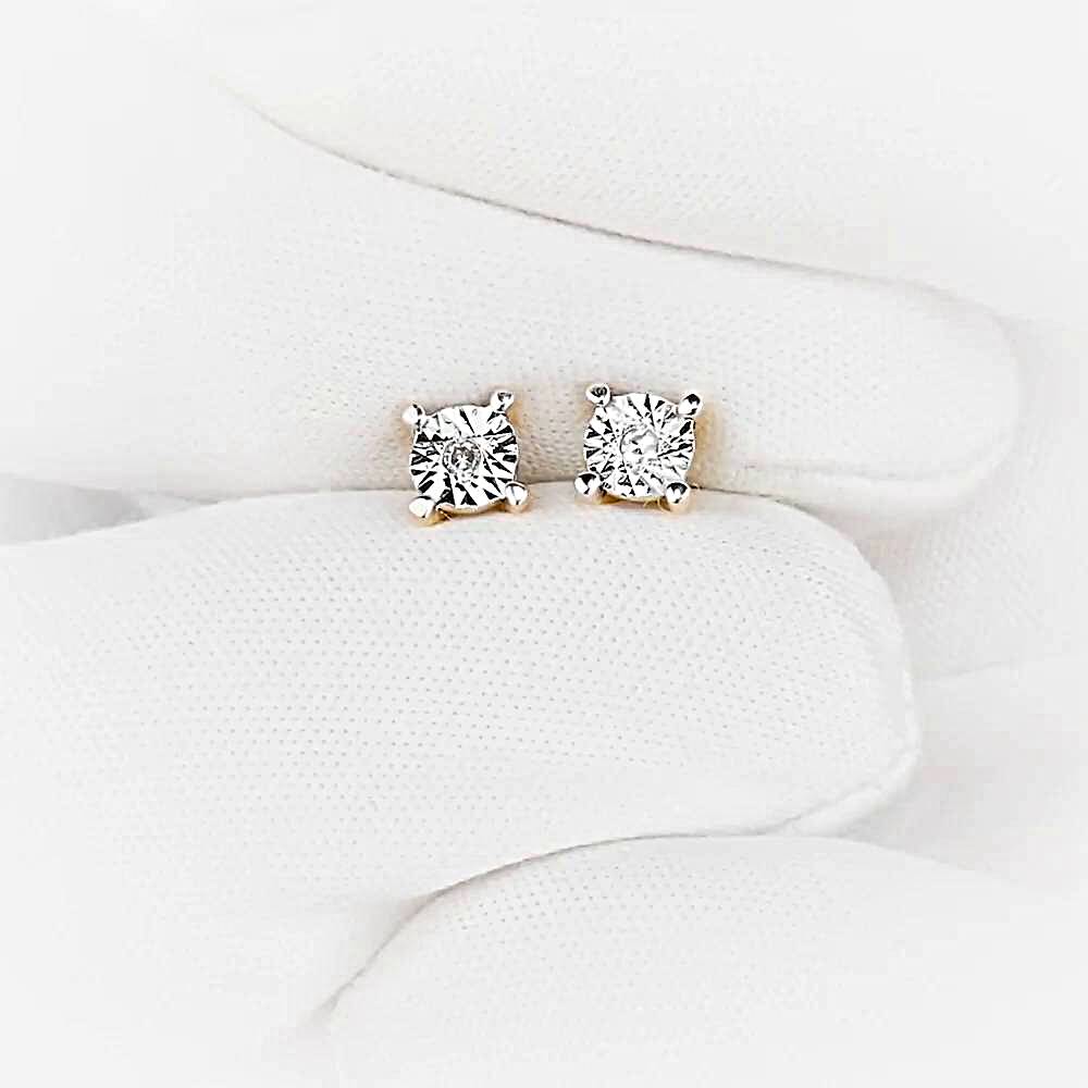 Серьги с бриллиантами из красного золота 585 пробы 1