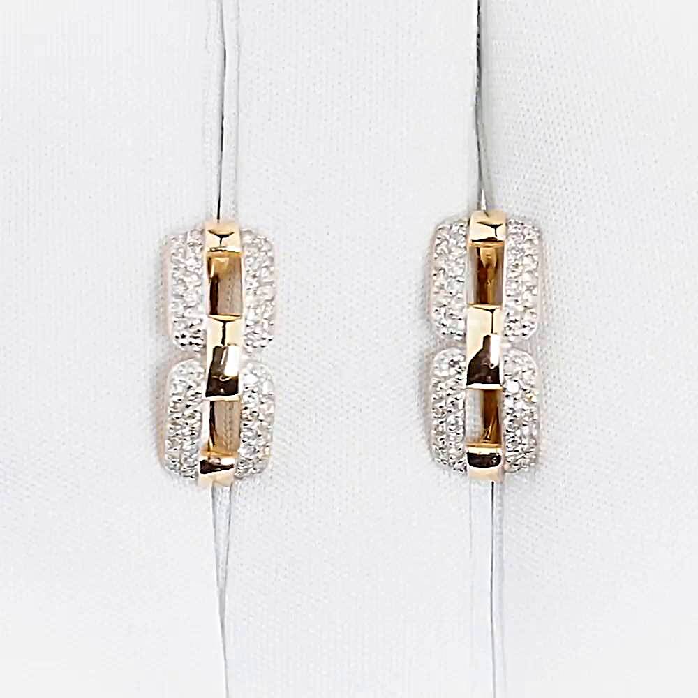 Серьги с бриллиантами из красного золота 585 пробы