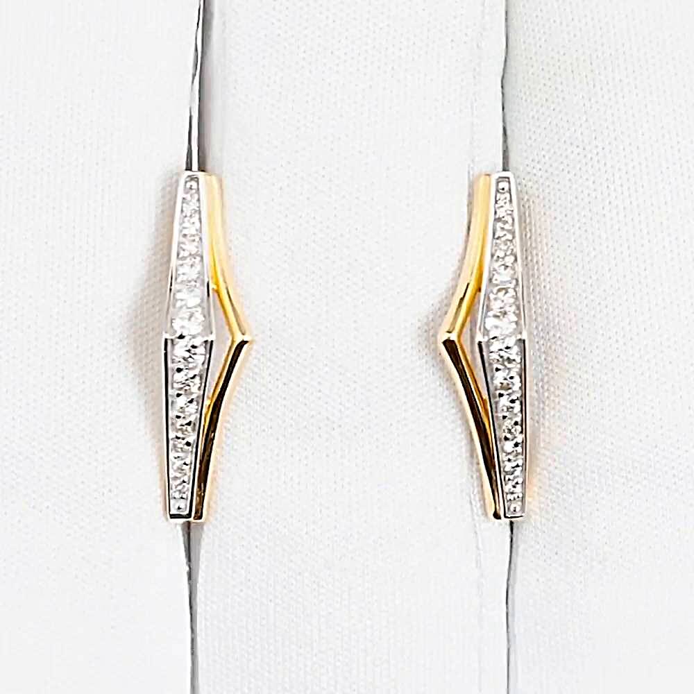 Серьги с бриллиантами из красного золота 585 пробы