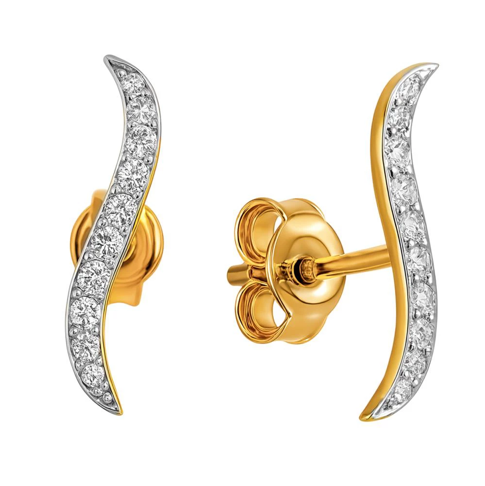 Серьги с бриллиантами из красного золота 585 пробы