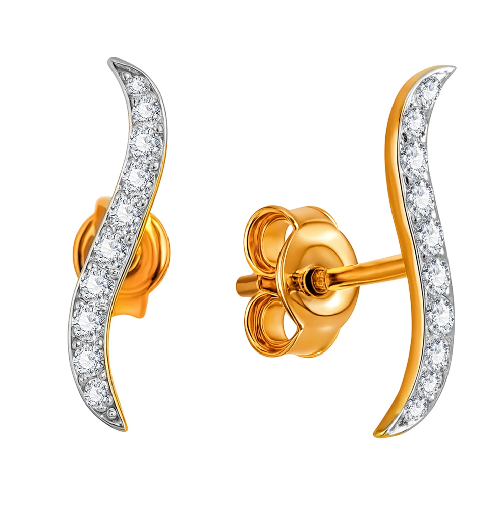 Серьги с бриллиантами из красного золота 585 пробы