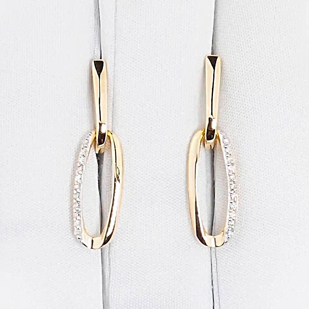 Серьги с бриллиантами из красного золота 585 пробы