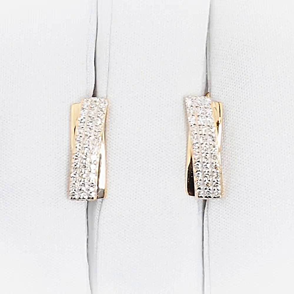 Серьги с бриллиантами из красного золота 585 пробы