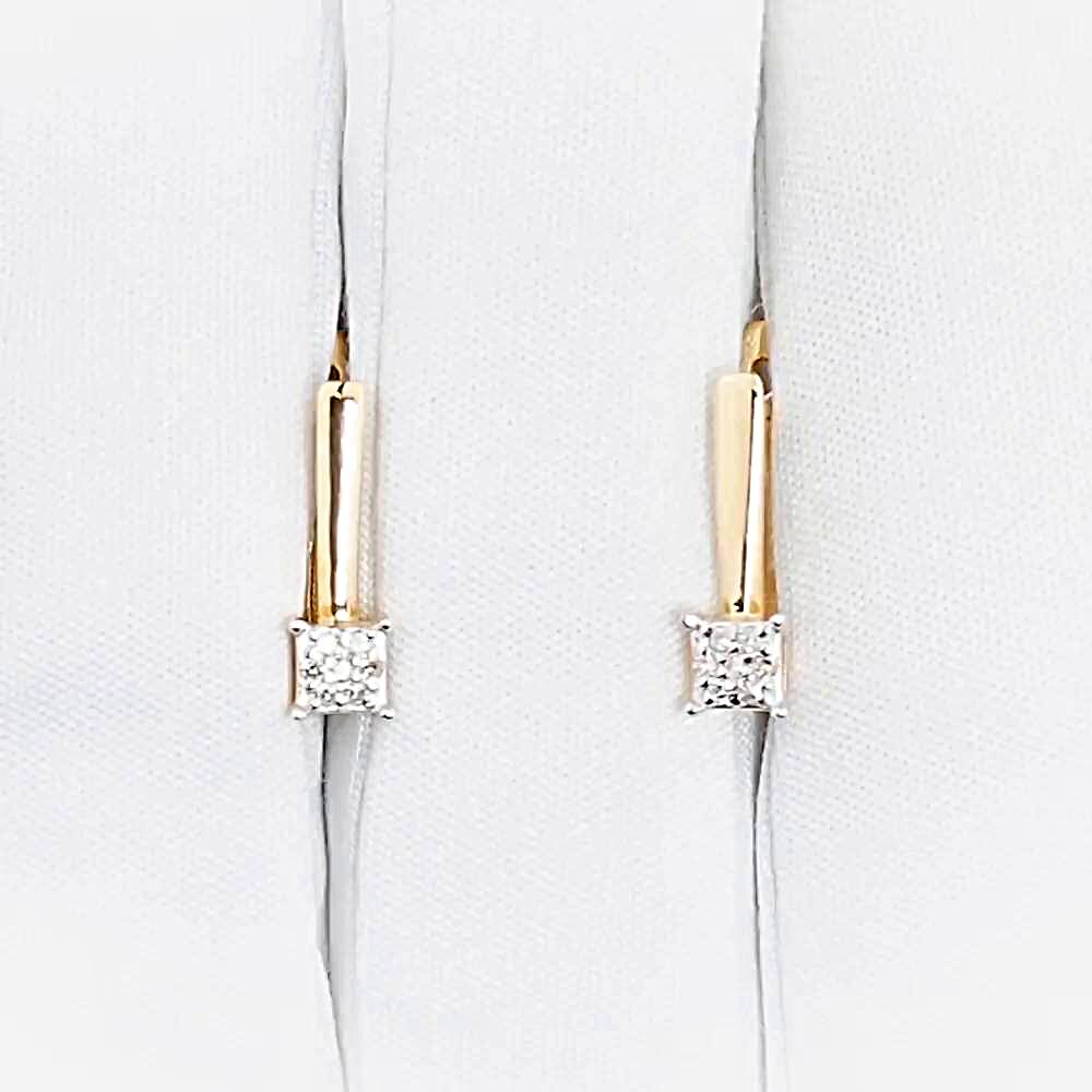 Серьги с бриллиантами из красного золота 585 пробы Серьги с бриллиантами из красного золота 585 пробы