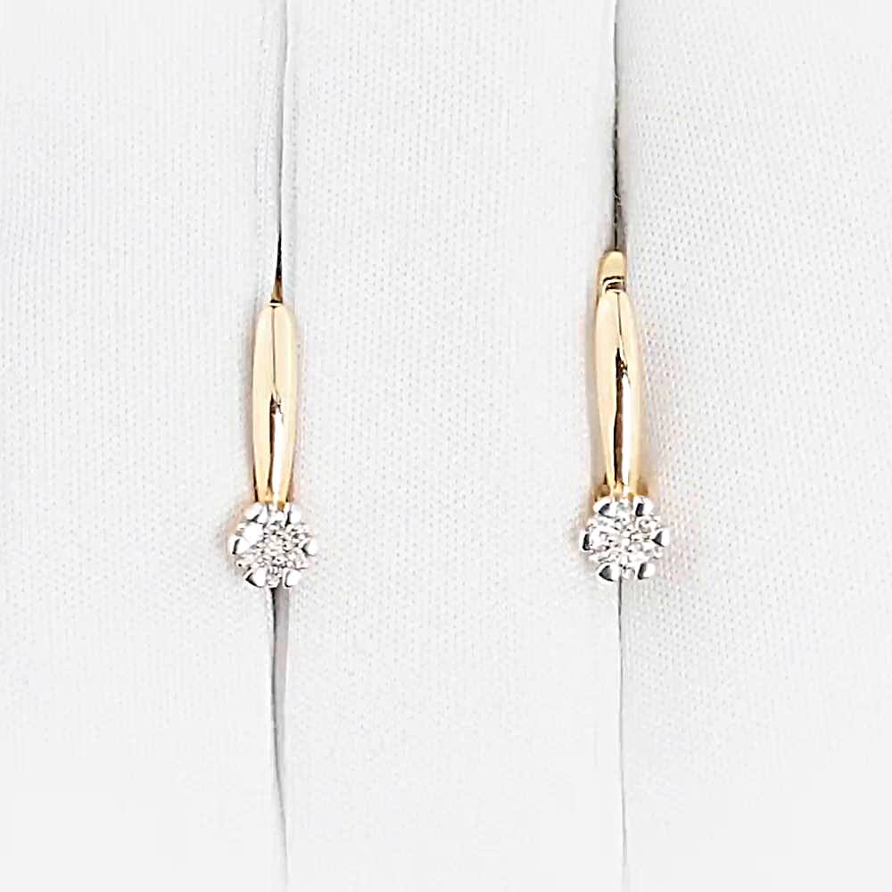 Серьги с бриллиантами из красного золота 585 пробы