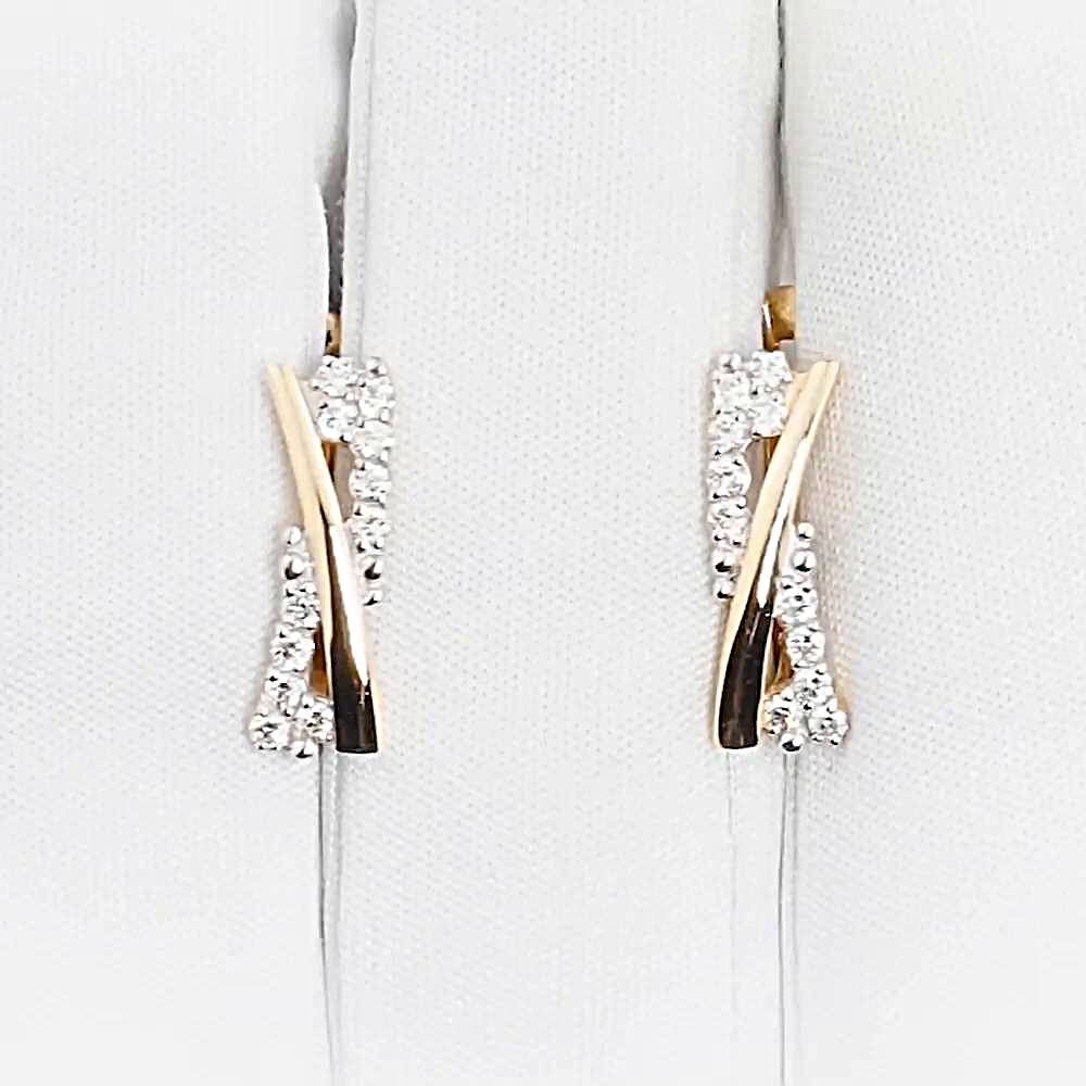 Серьги с бриллиантами из красного золота 585 пробы