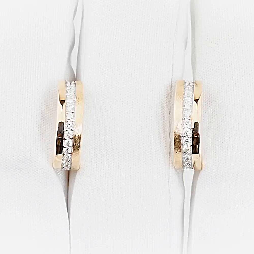 Серьги с бриллиантами из красного золота 585 пробы