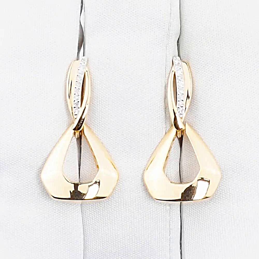 Серьги с бриллиантами из красного золота 585 пробы