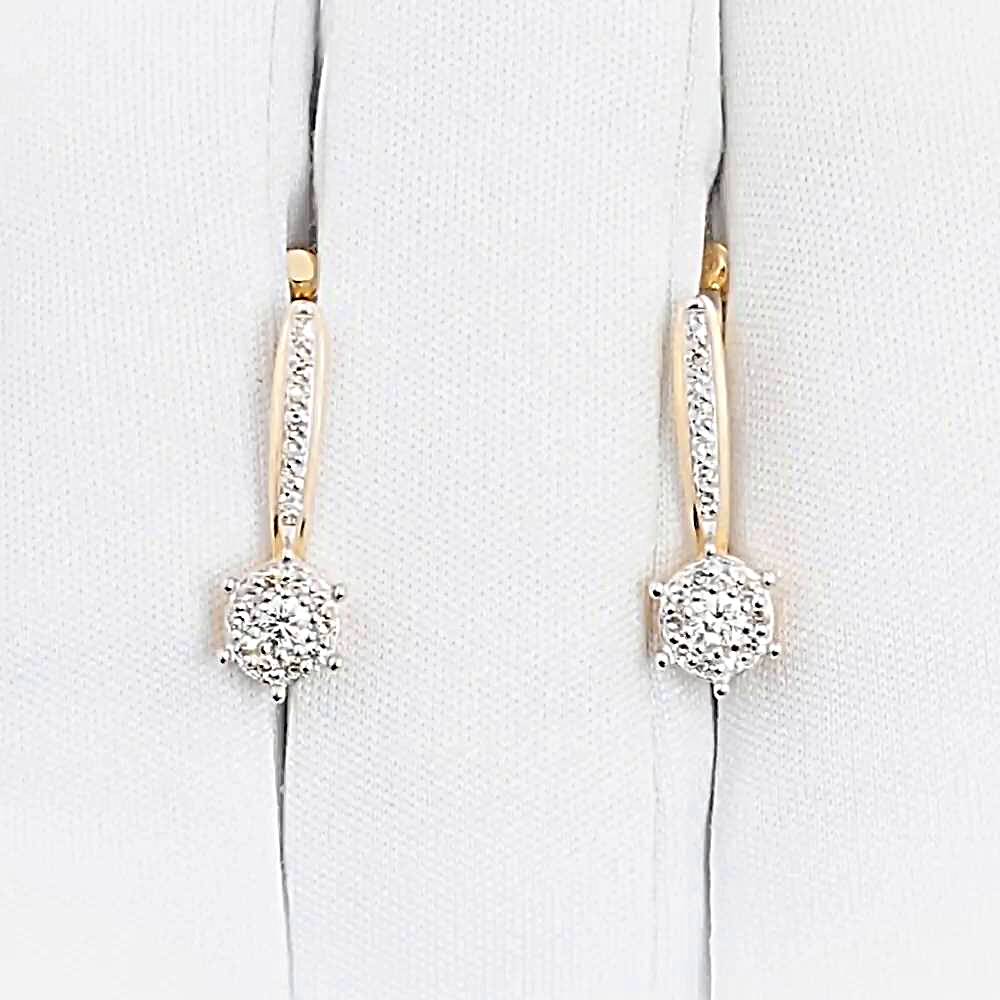 Серьги с бриллиантами из красного золота 585 пробы