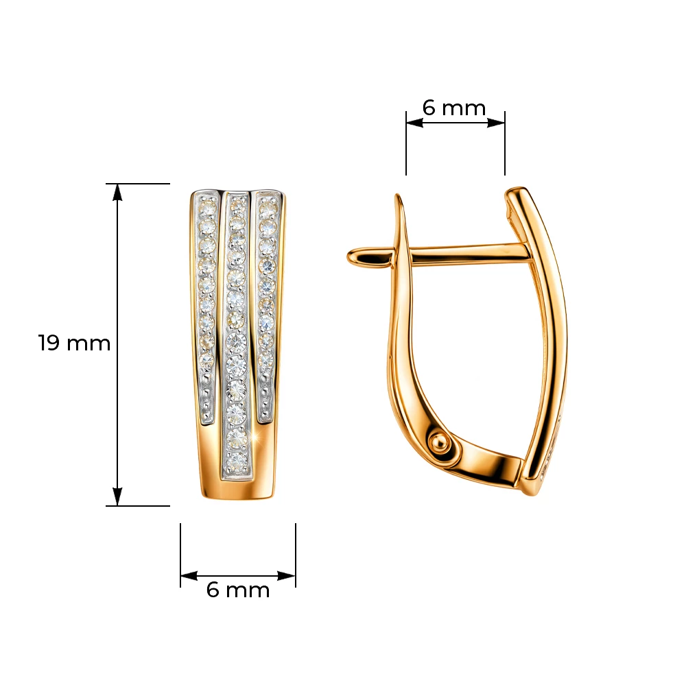 Серьги с бриллиантами из красного золота 585 пробы