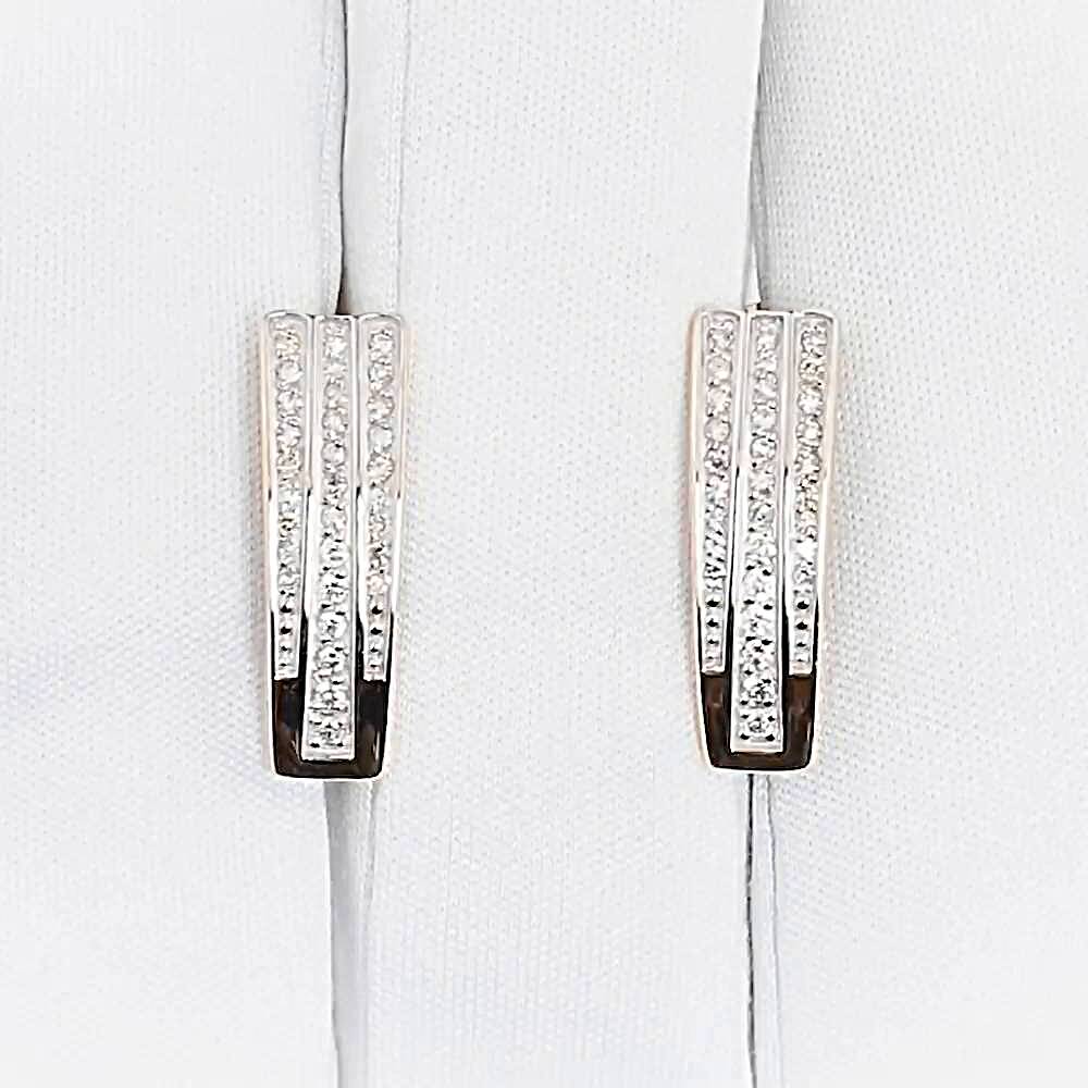 Серьги с бриллиантами из красного золота 585 пробы