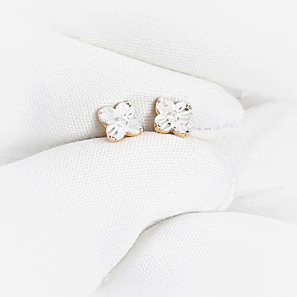 Серьги с бриллиантами из красного золота 585 пробы Серьги с бриллиантами из красного золота 585 пробы