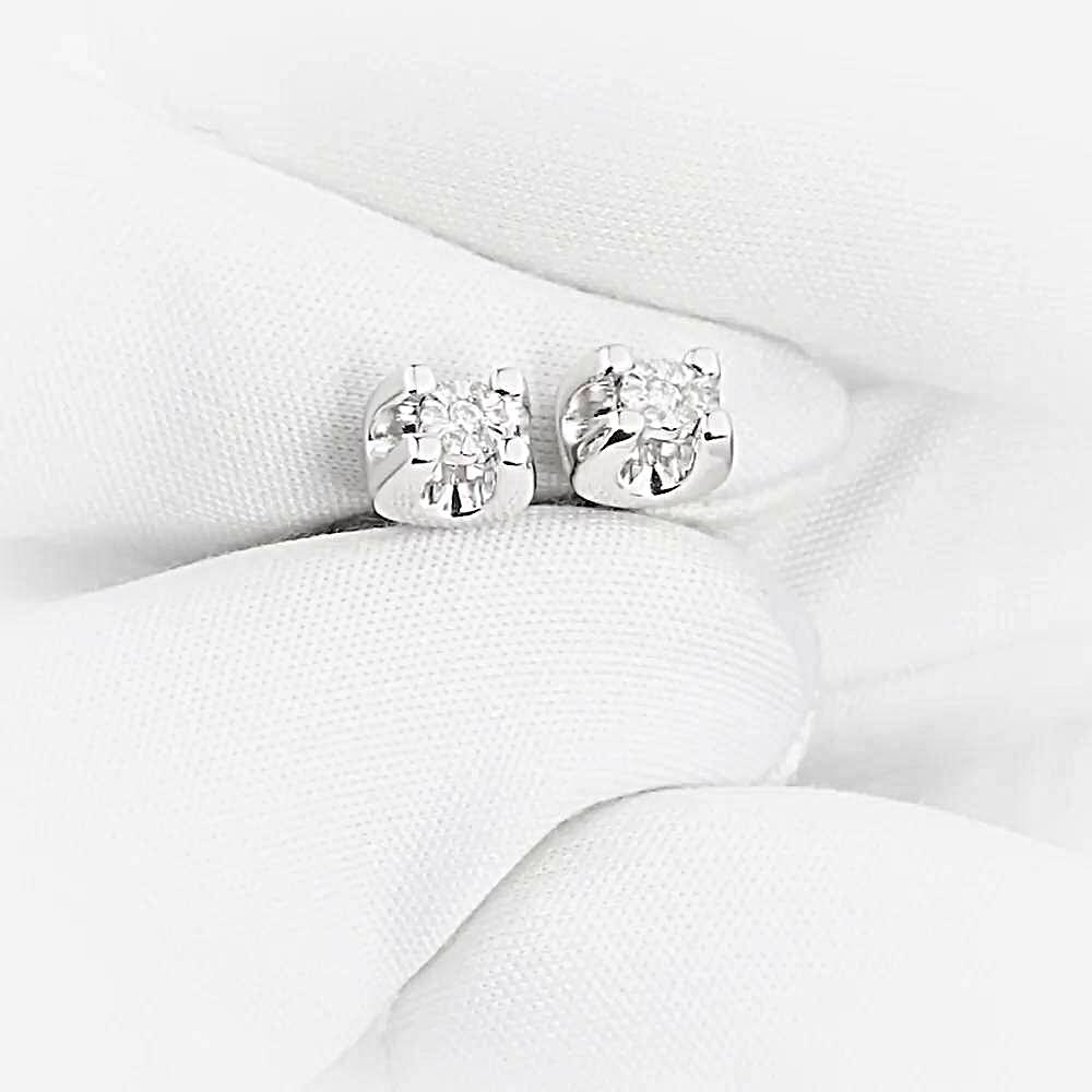 Серьги с бриллиантами из белого золота 585 пробы