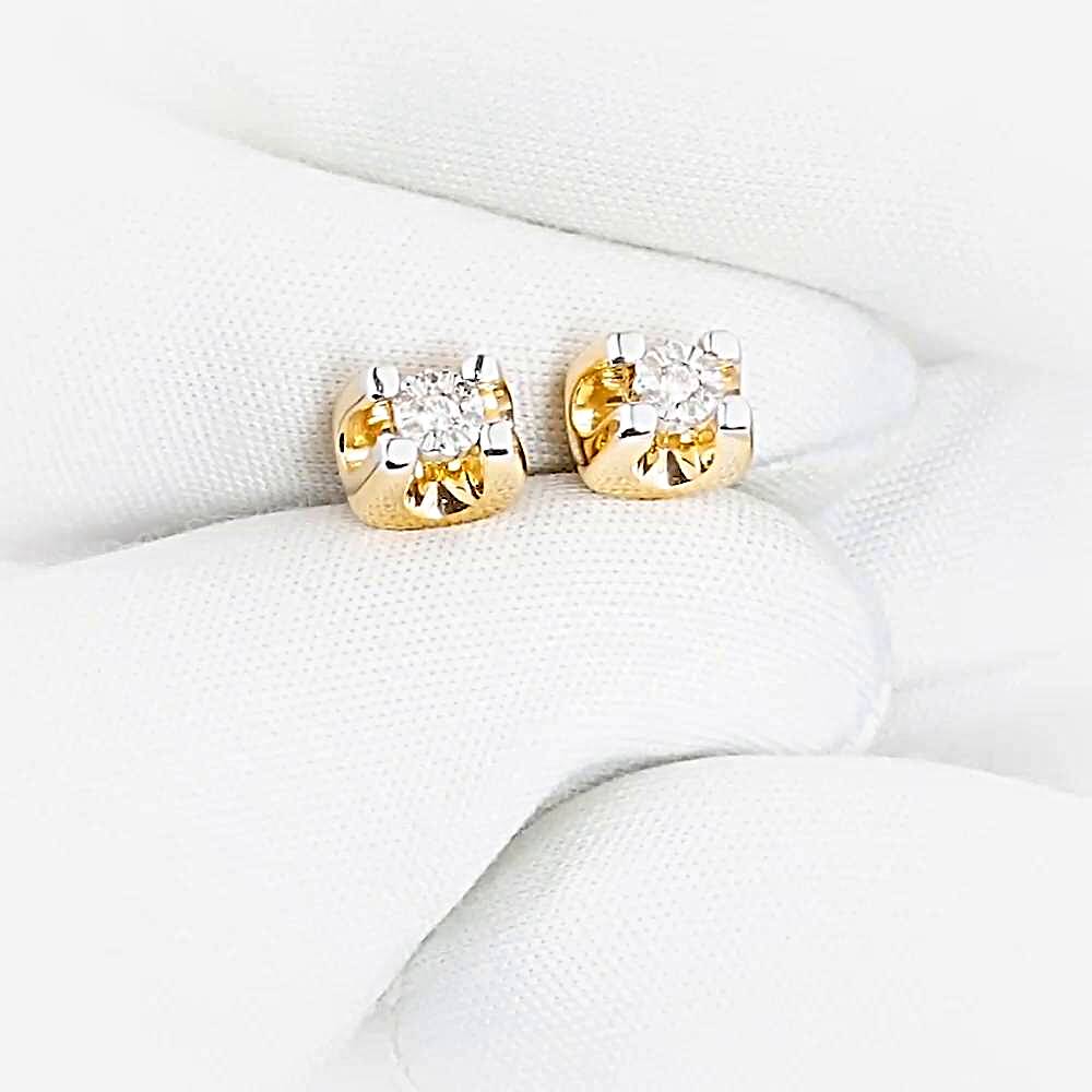 Серьги с бриллиантами из красного золота 585 пробы