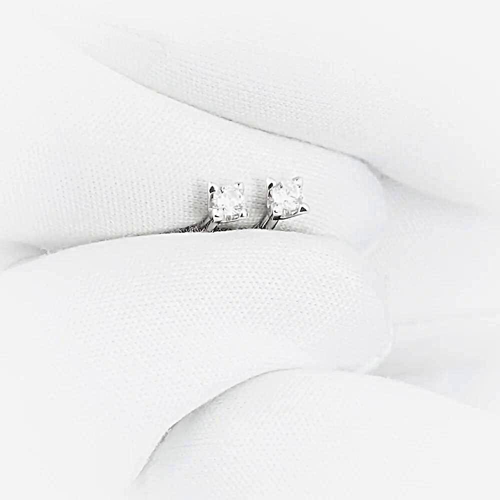 Серьги с бриллиантами из белого золота 585 пробы