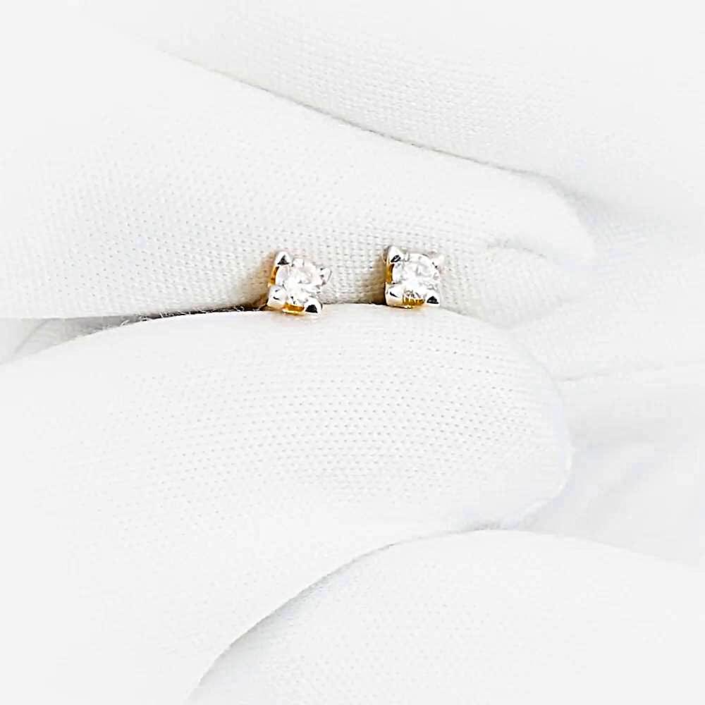 Серьги с бриллиантами из красного золота 585 пробы