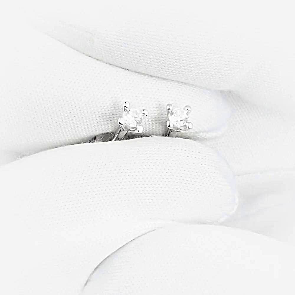 Серьги с бриллиантами из белого золота 585 пробы 1