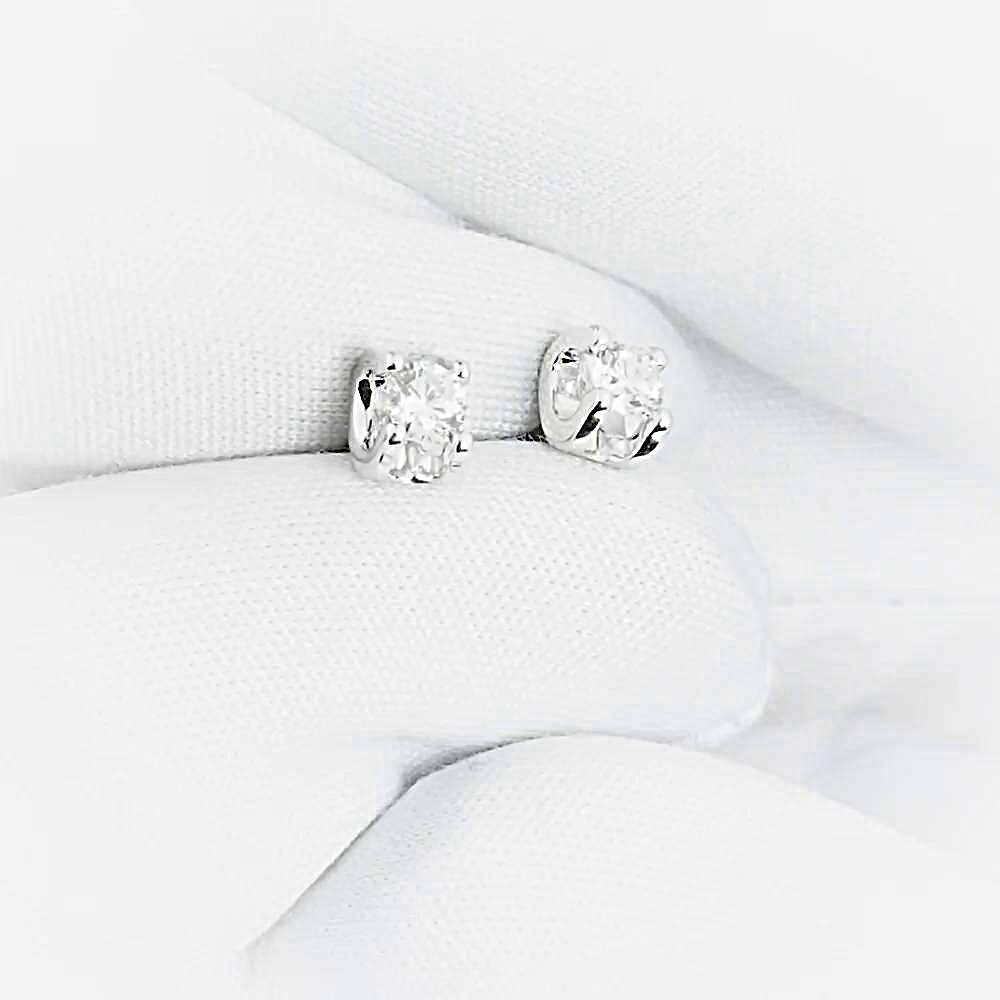 Серьги с бриллиантами из белого золота 585 пробы