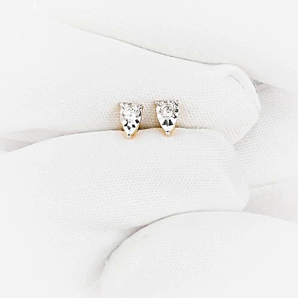 Серьги с бриллиантами из красного золота 585 пробы