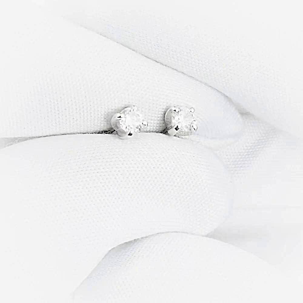 Серьги с бриллиантами из белого золота 585 пробы