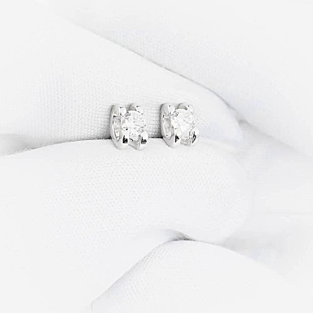 Серьги с бриллиантами из белого золота 585 пробы