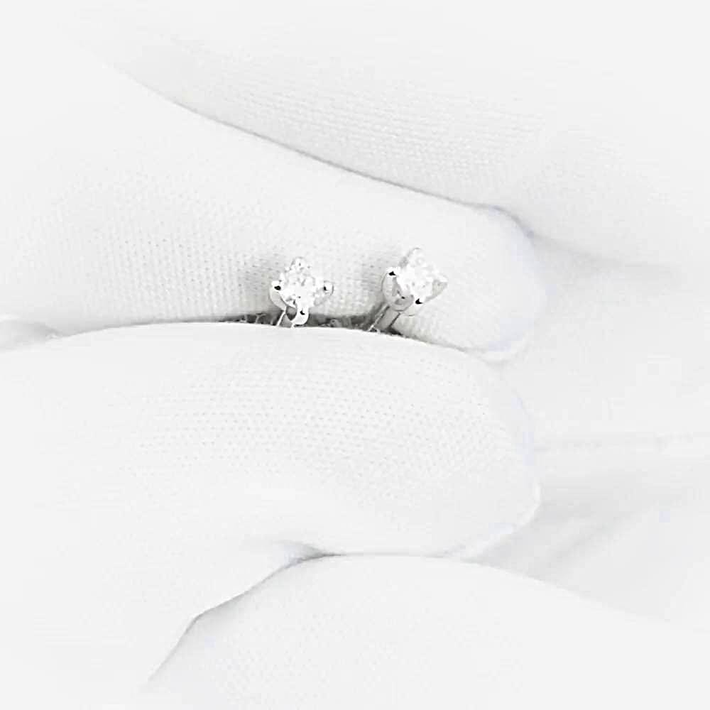 Серьги с бриллиантами из белого золота 585 пробы