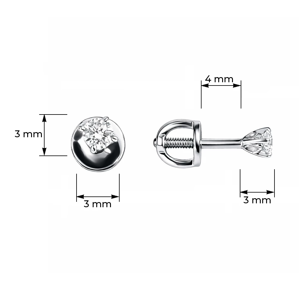 Серьги с бриллиантами из белого золота 585 пробы