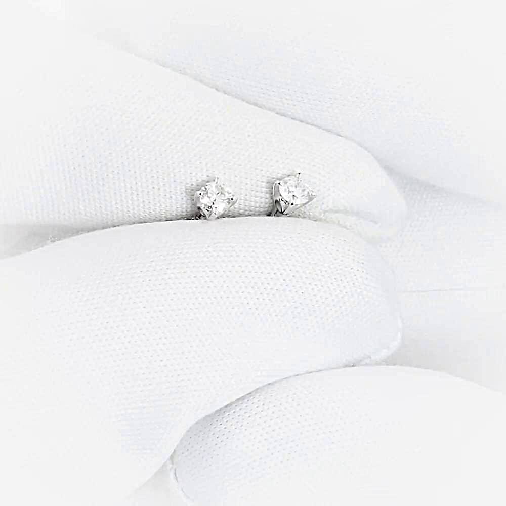 Серьги с бриллиантами из белого золота 585 пробы