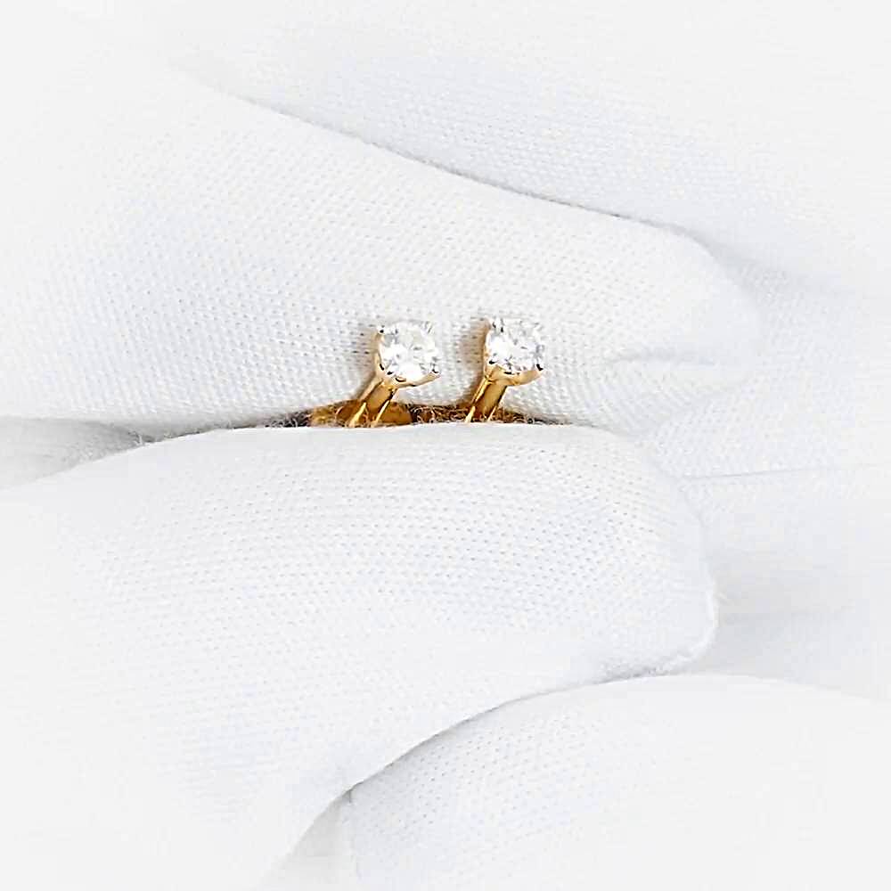 Серьги с бриллиантами из красного золота 585 пробы