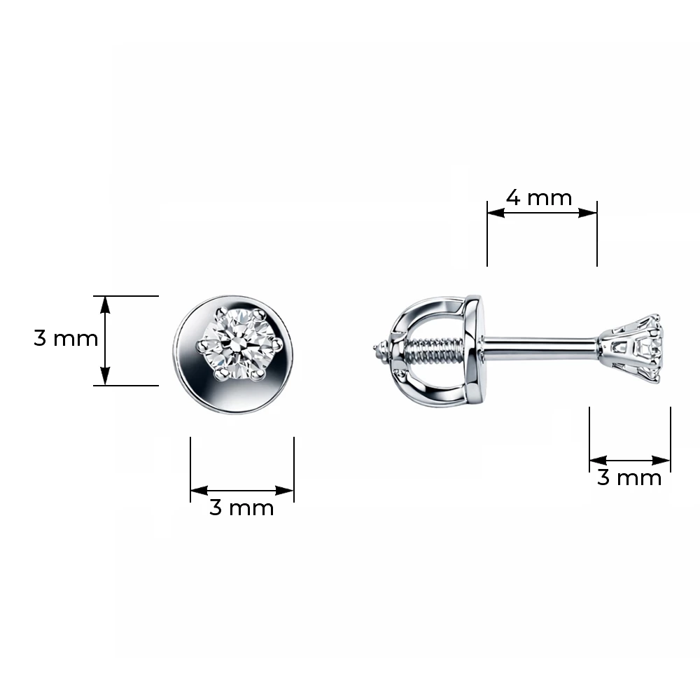 Серьги с бриллиантами из белого золота 585 пробы