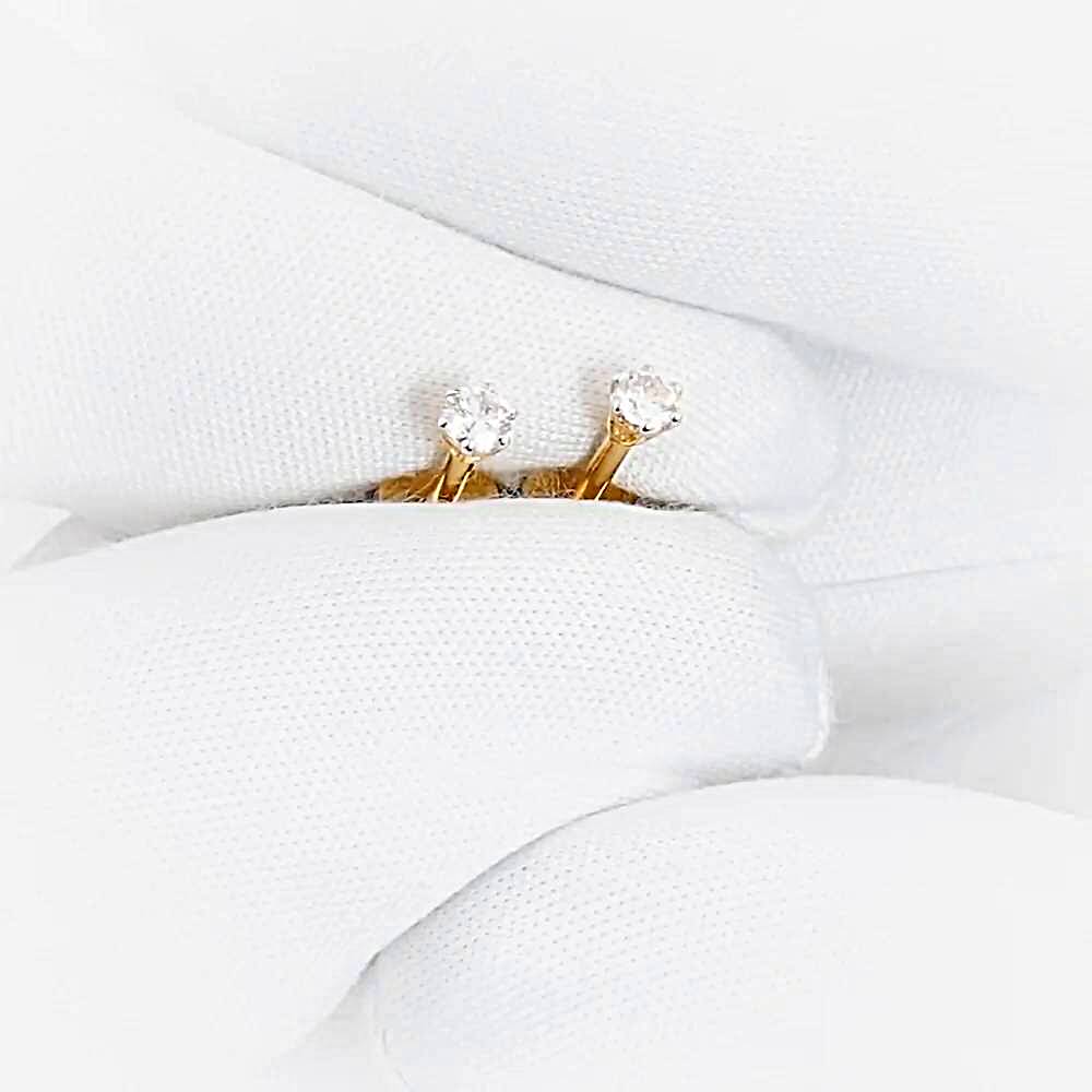 Серьги с бриллиантами из красного золота 585 пробы