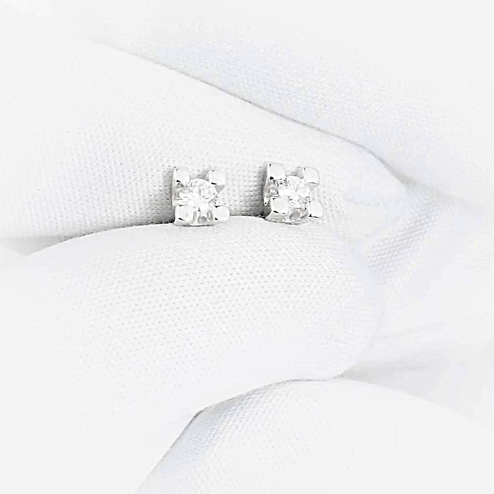 Серьги с бриллиантами из белого золота 585 пробы