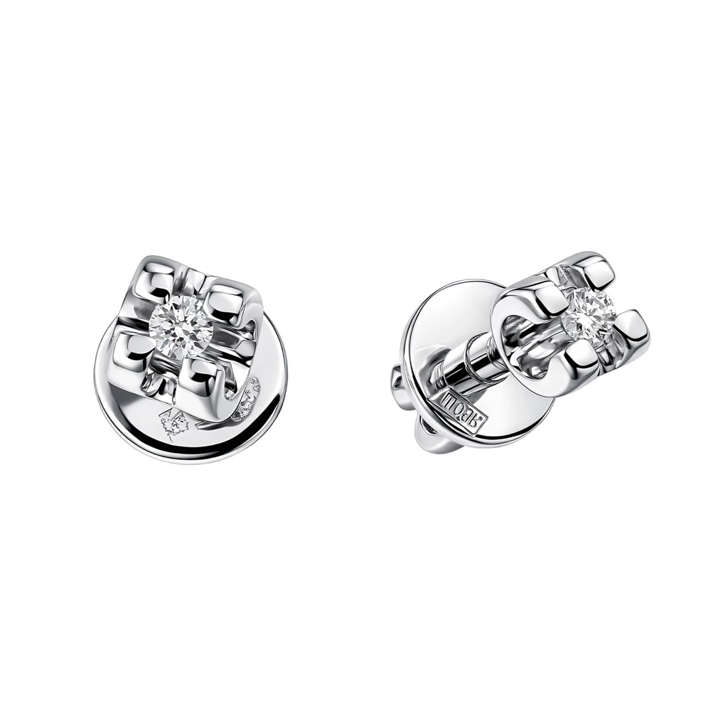 Серьги с бриллиантами из белого золота 585 пробы