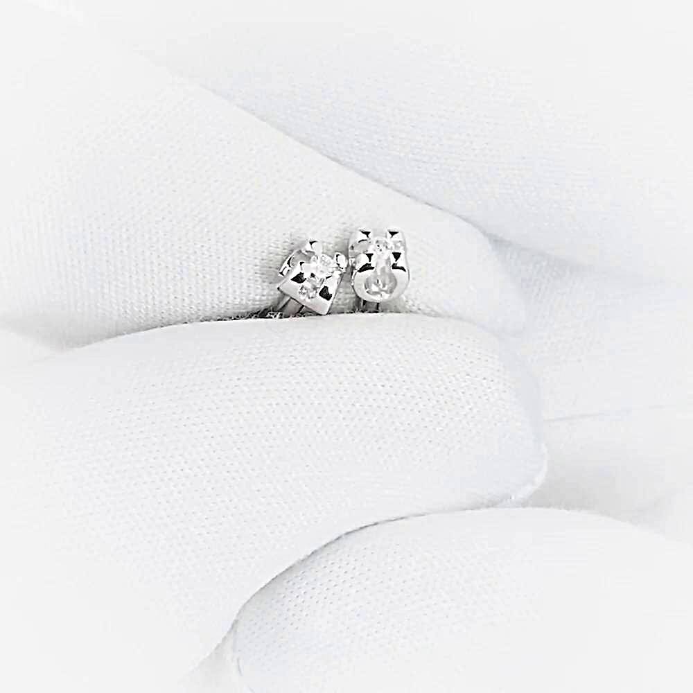 Серьги с бриллиантами из белого золота 585 пробы