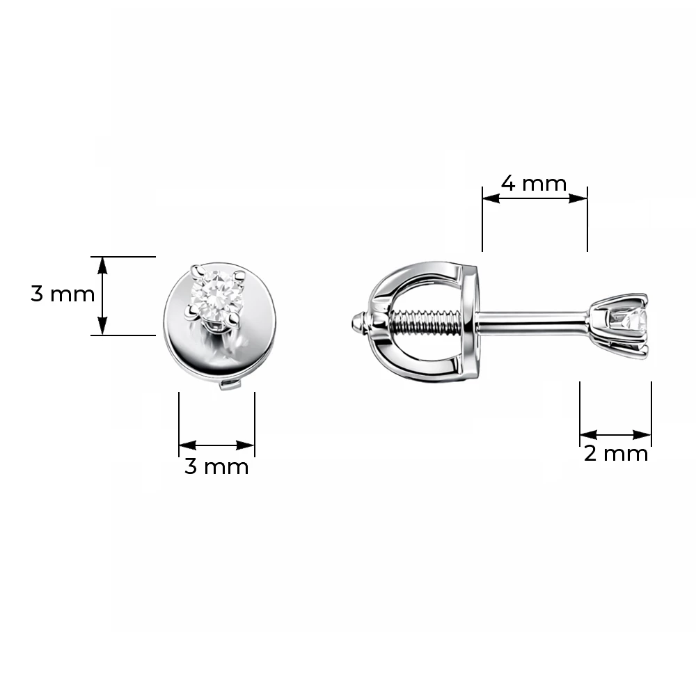 Серьги с бриллиантами из белого золота 585 пробы