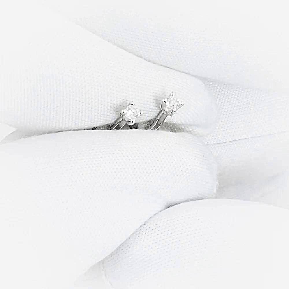 Серьги с бриллиантами из белого золота 585 пробы