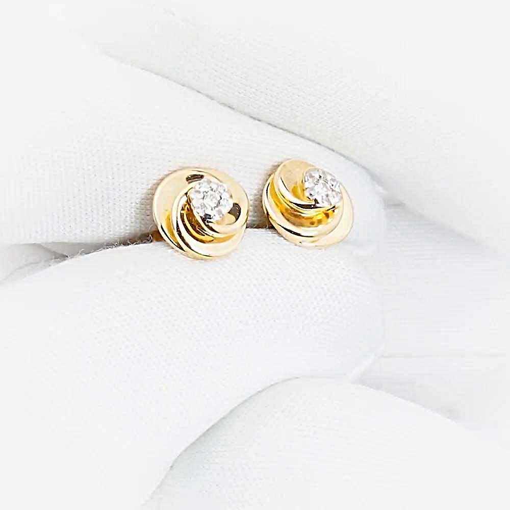 Серьги с бриллиантами из красного золота 585 пробы