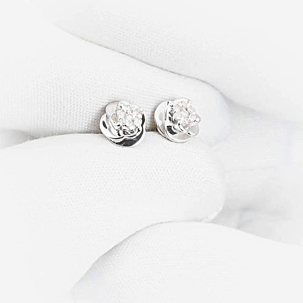 Серьги с бриллиантами из красного золота 585 пробы