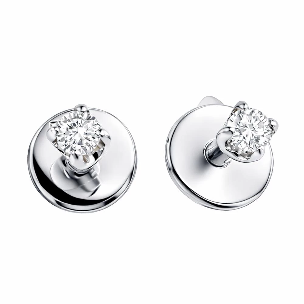 Серьги с бриллиантами из белого золота 585 пробы