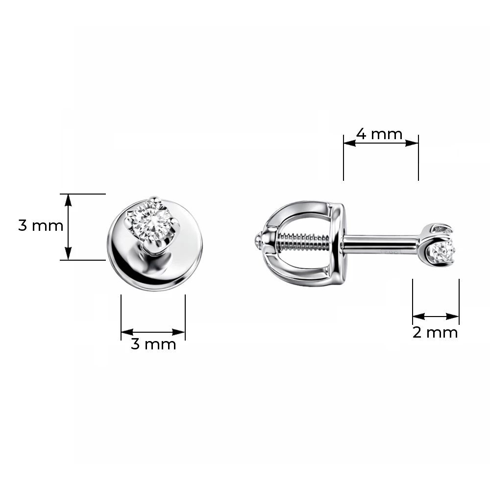 Серьги с бриллиантами из белого золота 585 пробы