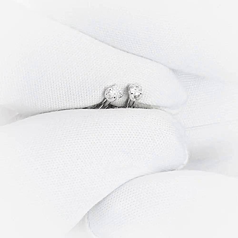 Серьги с бриллиантами из белого золота 585 пробы