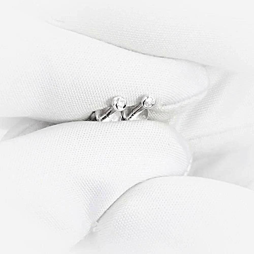 Серьги с бриллиантами из белого золота 585 пробы