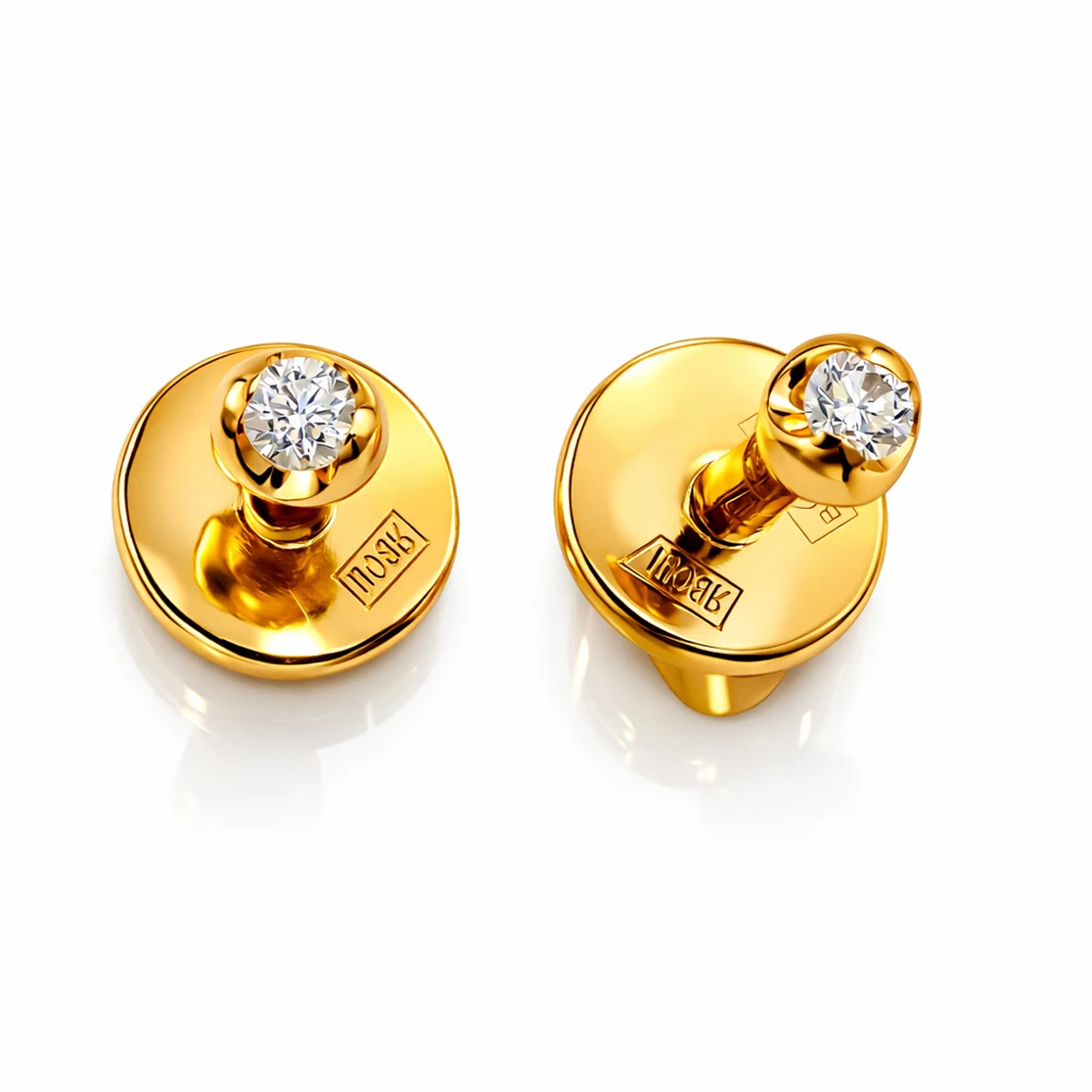 Серьги с бриллиантами из красного золота 585 пробы