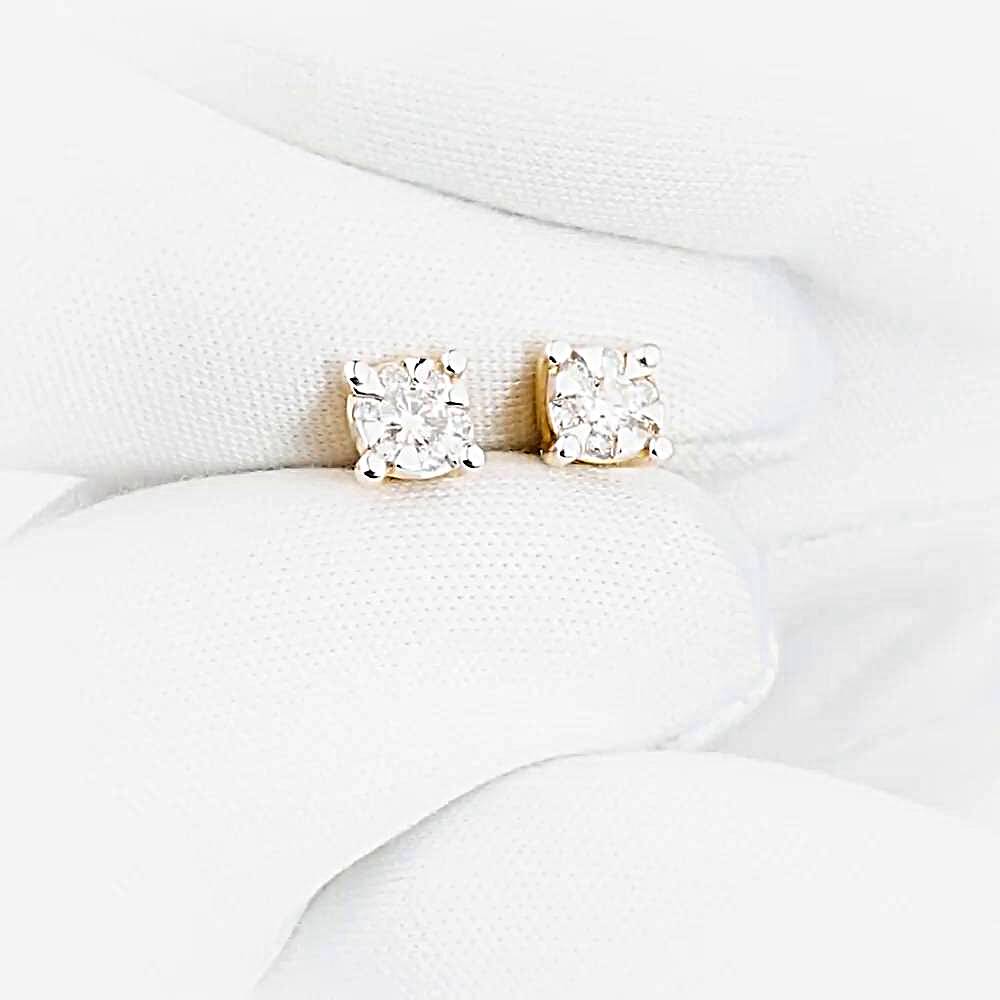 Серьги с бриллиантами из красного золота 585 пробы