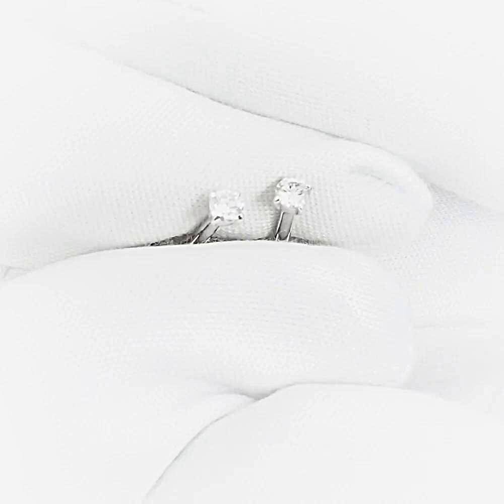 Серьги с бриллиантами из белого золота 585 пробы